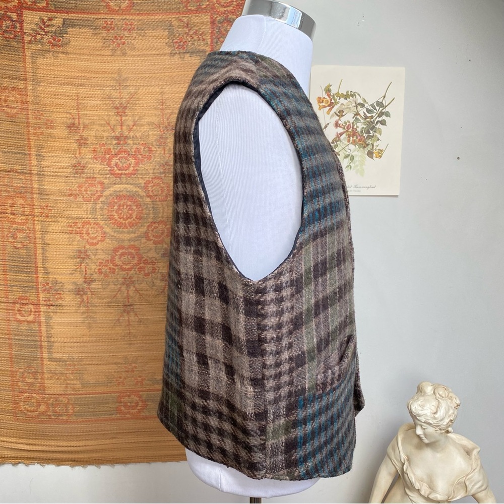 Vintage Tweed Wool Plaid Sweater Vest - Picture 4 of 14